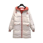 Παχυντικά θερμά χειμωνιάτικα πανωφόρια για εγκυμοσύνη Μακριά φαρδιά ρούχα με κουκούλα με βαμβακερή επένδυση με φερμουάρ Μύγα έξω από έγκυες γυναίκες