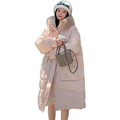 Χειμερινά μοντέρνα παλτό για έγκυες γυναίκες με βαμβακερή επένδυση Ζεστό μακρυμάνικο φαρδύ ασαφή γούνινο γιακά παλτό για έγκυες γυναίκες με μεγάλες τσέπες