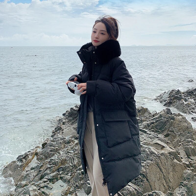 Χειμερινά μοντέρνα παλτό για έγκυες γυναίκες με βαμβακερή επένδυση Ζεστό μακρυμάνικο φαρδύ ασαφή γούνινο γιακά παλτό για έγκυες γυναίκες με μεγάλες τσέπες