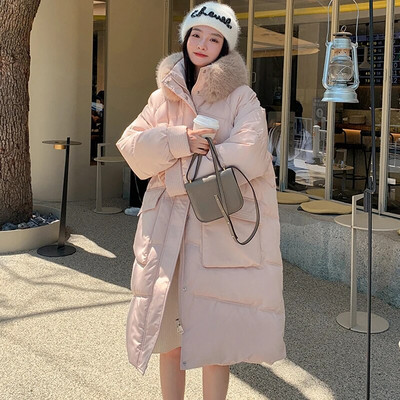 Χειμερινά μοντέρνα παλτό για έγκυες γυναίκες με βαμβακερή επένδυση Ζεστό μακρυμάνικο φαρδύ ασαφή γούνινο γιακά παλτό για έγκυες γυναίκες με μεγάλες τσέπες