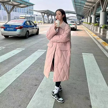 Κορεάτικο ύφος Χειμερινό βαμβακερό παλτό εγκυμοσύνης Plus Size Long Fashion Εξωτερικό μπουφάν με κουμπιά για έγκυο γυναίκα με αφαιρούμενο καπέλο