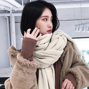 Pleteni jednobojni šal od imitacije kašmira Žene Muškarci Zimski elegantni šal Pashmina Bandana Mujer Muški Bufanda Hidžab Umotani šal