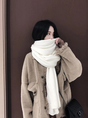 Πλεκτό κασμίρ απομίμηση μονόχρωμο κασκόλ Γυναικείο ανδρικό χειμωνιάτικο κασκόλ Πασμίνα Μπαντάνα Mujer Αρσενικό Bufanda Hijab σάλι περιτυλίγματος