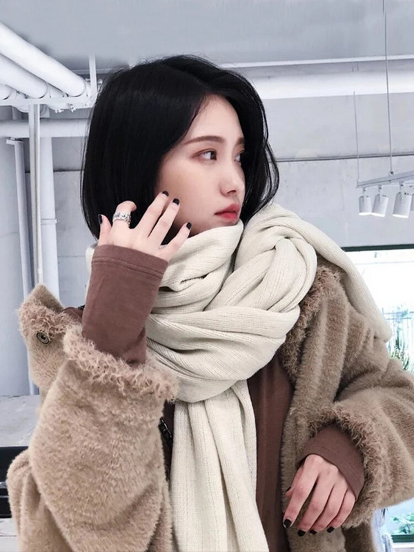 Pleteni jednobojni šal od imitacije kašmira Žene Muškarci Zimski elegantni šal Pashmina Bandana Mujer Muški Bufanda Hidžab Umotani šal