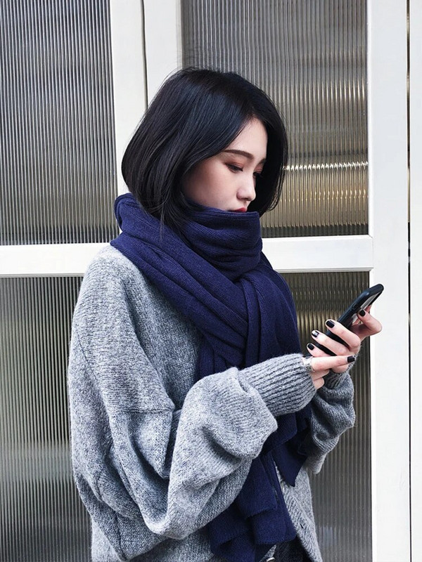 Pleteni jednobojni šal od imitacije kašmira Žene Muškarci Zimski elegantni šal Pashmina Bandana Mujer Muški Bufanda Hidžab Umotani šal