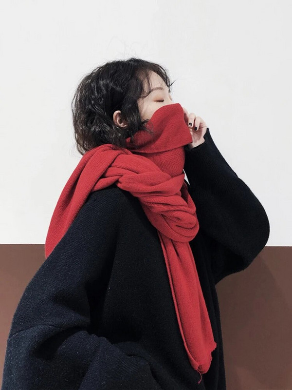 Pleteni jednobojni šal od imitacije kašmira Žene Muškarci Zimski elegantni šal Pashmina Bandana Mujer Muški Bufanda Hidžab Umotani šal