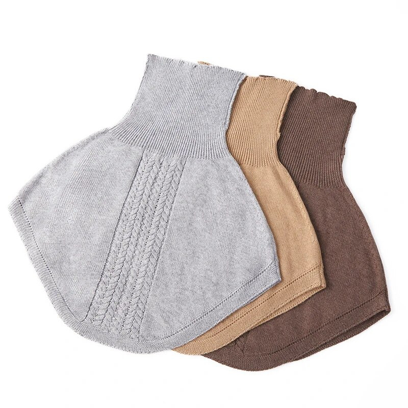 Ženski vuneni pleteni šal s prstenom Zimska dolčevita marama Topla mekana kratka ogrtača od kašmira Korejska modna lažna kragna Djevojka