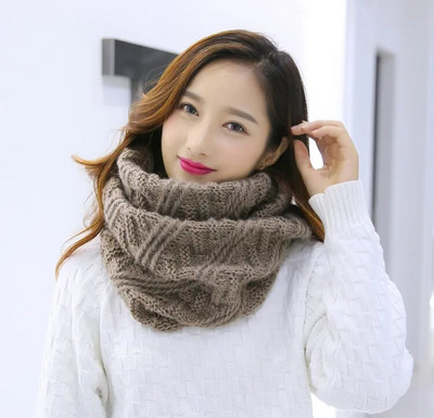 Novi jednobojni pleteni šal Ženske zimske tople debele marame Ženske slatke marame oko vrata Ženske debele marame s toplim ovratnicima