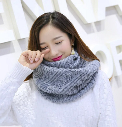 Novi jednobojni pleteni šal Ženske zimske tople debele marame Ženske slatke marame oko vrata Ženske debele marame s toplim ovratnicima