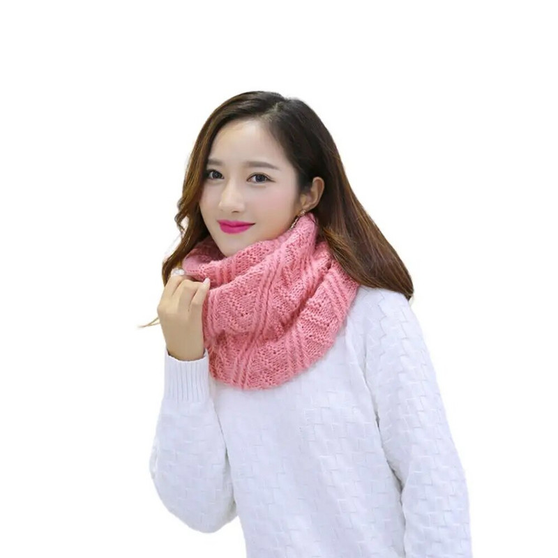 Novi jednobojni pleteni šal Ženske zimske tople debele marame Ženske slatke marame oko vrata Ženske debele marame s toplim ovratnicima