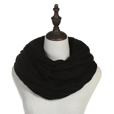 Novi ženski jednobojni kabelski pleteni vuneni snood beskonačni šal zimski šalovi oko vrata toplija kapa okovratnik šalovi AC041