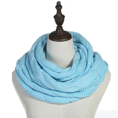 Novi ženski jednobojni kabelski pleteni vuneni snood beskonačni šal zimski šalovi oko vrata toplija kapa okovratnik šalovi AC041