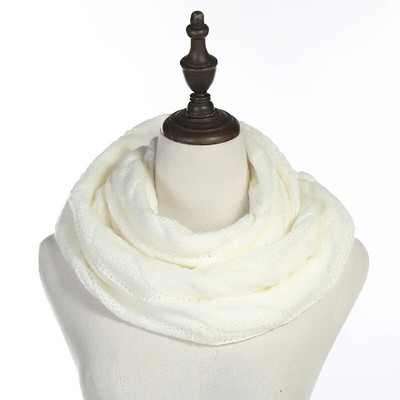 Novi ženski jednobojni kabelski pleteni vuneni snood beskonačni šal zimski šalovi oko vrata toplija kapa okovratnik šalovi AC041