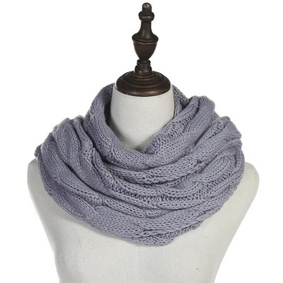Novi ženski jednobojni kabelski pleteni vuneni snood beskonačni šal zimski šalovi oko vrata toplija kapa okovratnik šalovi AC041