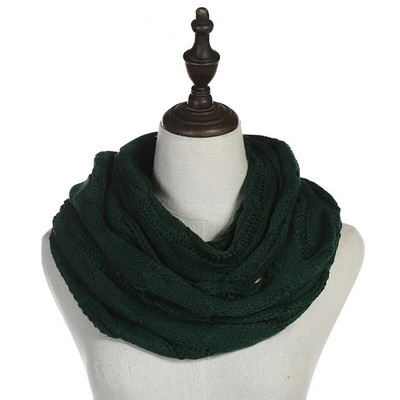 Novi ženski jednobojni kabelski pleteni vuneni snood beskonačni šal zimski šalovi oko vrata toplija kapa okovratnik šalovi AC041