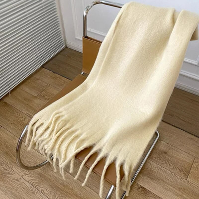 Podebljani mekani ženski šal od vune od mohera New Klein Plavi šal Ženski šal Turbani za topli Bib Bufandas Multicoloesr De Mujer