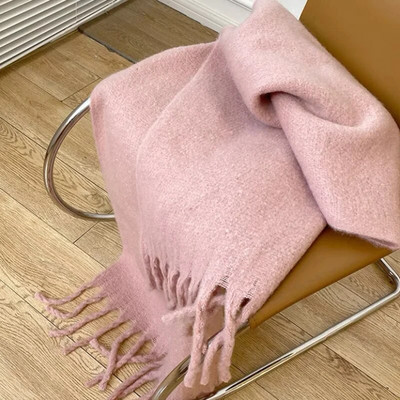 Podebljani mekani ženski šal od vune od mohera New Klein Plavi šal Ženski šal Turbani za topli Bib Bufandas Multicoloesr De Mujer