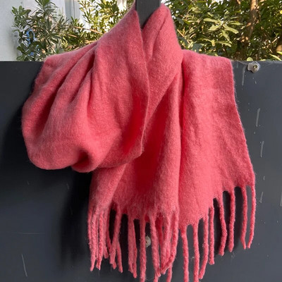 Podebljani mekani ženski šal od vune od mohera New Klein Plavi šal Ženski šal Turbani za topli Bib Bufandas Multicoloesr De Mujer