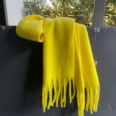 Podebljani mekani ženski šal od vune od mohera New Klein Plavi šal Ženski šal Turbani za topli Bib Bufandas Multicoloesr De Mujer