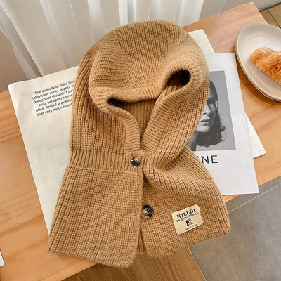 Sieviešu trikotāžas balaclava cepure ziemas āra unisex vīriešiem silta ausu aizsardzība šalle Vilnas pulovers Snood cepure apkakles pārsegs Jauns 2022