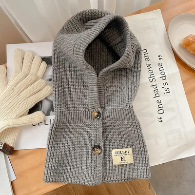 Sieviešu trikotāžas balaclava cepure ziemas āra unisex vīriešiem silta ausu aizsardzība šalle Vilnas pulovers Snood cepure apkakles pārsegs Jauns 2022