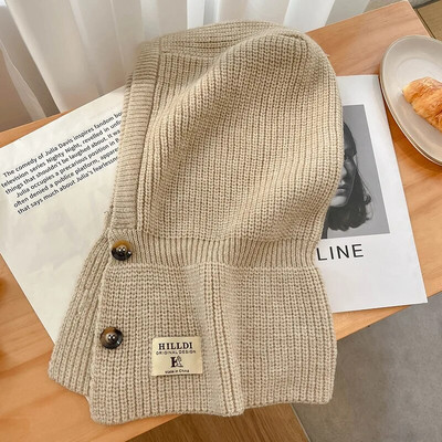 Sieviešu trikotāžas balaclava cepure ziemas āra unisex vīriešiem silta ausu aizsardzība šalle Vilnas pulovers Snood cepure apkakles pārsegs Jauns 2022