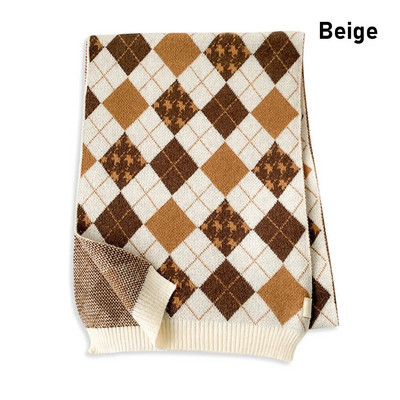 Božićni karirani pleteni šal Ležeran Održava toplinu Prugasti karirani topli šal otporan na hladnoću Svestrani ženski šal Ženski