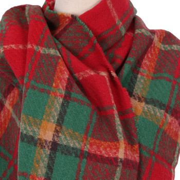 Нов червен кариран шал Дамски зима 2023 г. Удебелен топъл шал Коледен подарък Дълъг дамски шал Луксозна марка Desigual