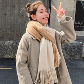 Divatos kétszínű sálak női 200 cm-es nagy szélálló meleg sál koreai téli népszerű sálak