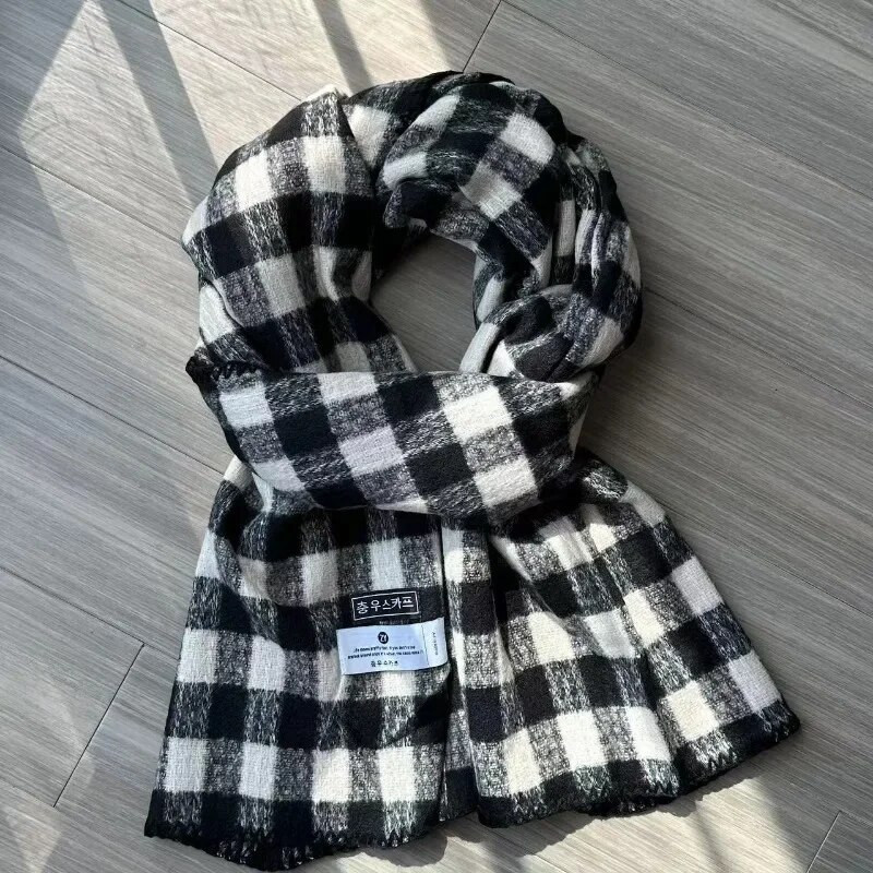 Prekrasni karirani šalovi Ženski svestrani šal Zimski topli omoti otporni na vjetar Korejski japanski popularni šalovi