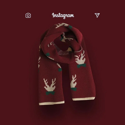 2022 új gímszarvas kötött sál női vastag téli meleg diák aranyos takaró nyak sálak kendőbe csomagolt karácsonyi ajándék