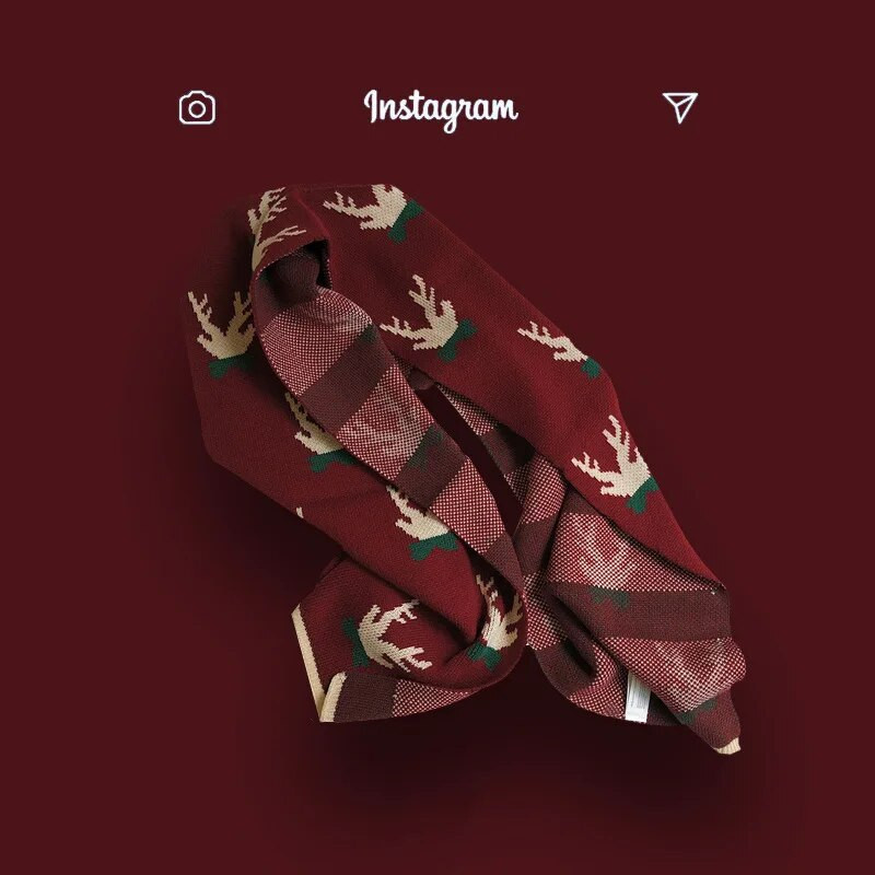 2022 új gímszarvas kötött sál női vastag téli meleg diák aranyos takaró nyak sálak kendőbe csomagolt karácsonyi ajándék