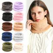 Novi ženski, muški, prstenasti šal oko vrata, topli zimski, debeli pleteni šalovi od kašmira, biciklistički šalovi, plišani ovratnik s omotom od flisa