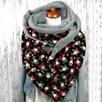 Μόδα Χειμώνας Γυναικείο Χριστουγεννιάτικο Κασκόλ χωρίς πρόσωπο Κούκλα με τυπωμένο κουμπί μαλακό περιτύλιγμα Casual ζεστά κασκόλ Σάλια echarpe femme шарф γυναικεία