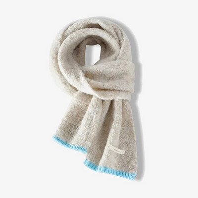 Ženski zimski novi topli pleteni šal, studentski par, korejsko izdanje, višenamjenski vuneni kontrastni vrat, mekani