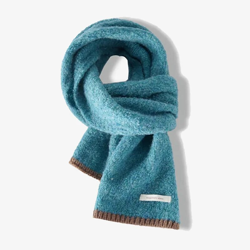 Ženski zimski novi topli pleteni šal, studentski par, korejsko izdanje, višenamjenski vuneni kontrastni vrat, mekani