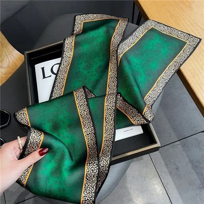 Pledas Skinny Satin Silk Šalikas moterims Plaukų juostelės Kaklo kaklaraištis diržas Galvos juostelė Moteris Apvynioja Foulard galvos skara Bandana