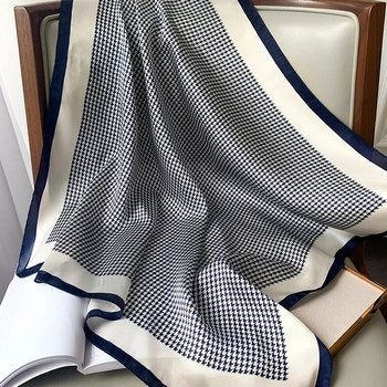 Модни шалове за жени Шал с принт от копринен сатен Хиджаб Шал дамска бандана 70*70 см Луксозна марка квадратни шалове Шалове за дами
