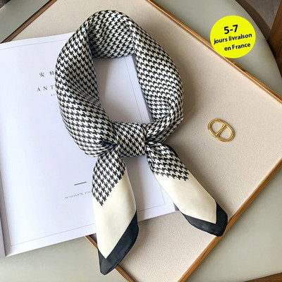 Φουλάρια μόδας για γυναίκες Σάλι στάμπα Μεταξωτό σατέν μαντήλι Hijab Γυναικεία μπαντάνα 70*70cm Πολυτελή μάρκα τετραγωνικά σάλια Κασκόλ για γυναίκες