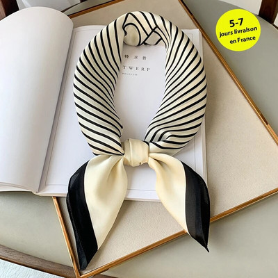 Φουλάρια μόδας για γυναίκες Σάλι στάμπα Μεταξωτό σατέν μαντήλι Hijab Γυναικεία μπαντάνα 70*70cm Πολυτελή μάρκα τετραγωνικά σάλια Κασκόλ για γυναίκες