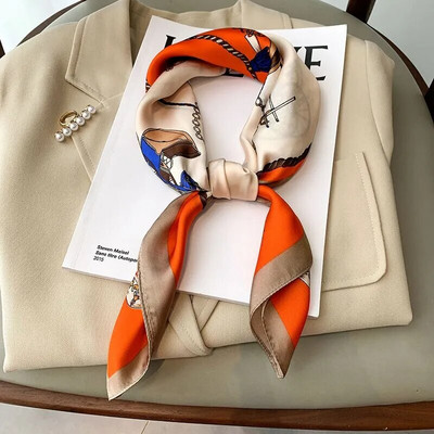 Luksusprinteriga siidist kandiline sall naiste kevad kaelasideme rätik, naiste 70 cm juuksed käe randme pearätik hijab bandaan