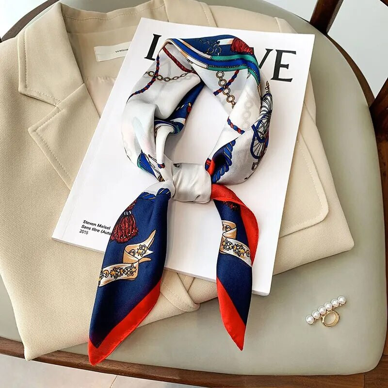 Luksusprinteriga siidist kandiline sall naiste kevad kaelasideme rätik, naiste 70 cm juuksed käe randme pearätik hijab bandaan