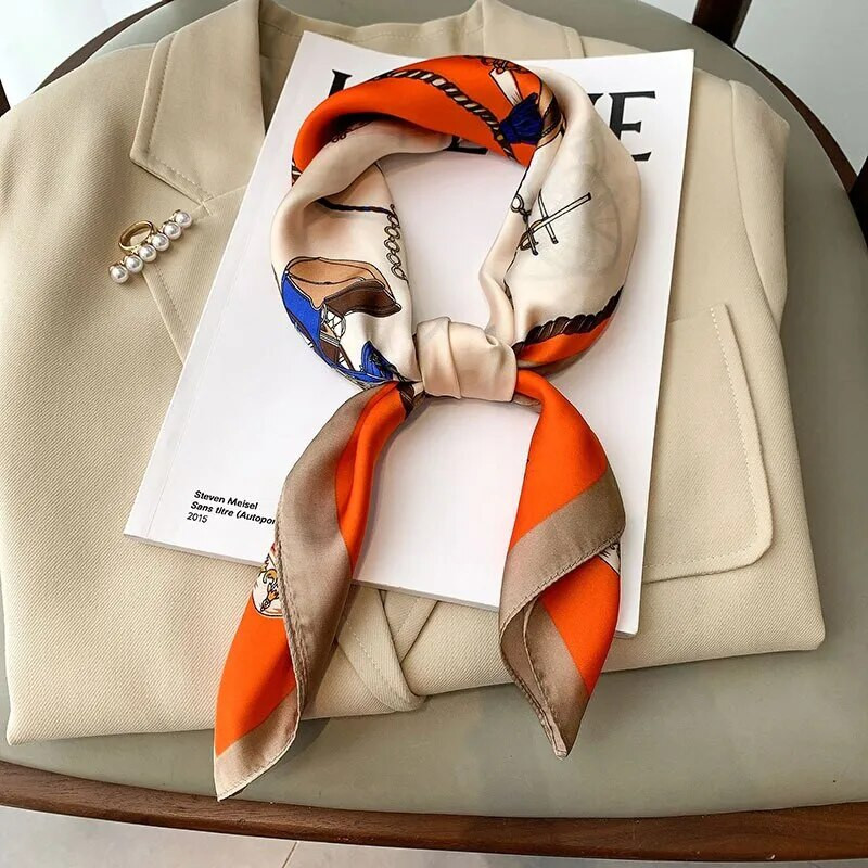 Luksusprinteriga siidist kandiline sall naiste kevad kaelasideme rätik, naiste 70 cm juuksed käe randme pearätik hijab bandaan