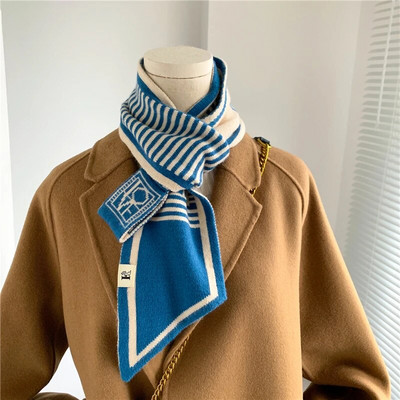 Ženski topli šal s kravatom od kašmira Karirani rubac Pleteni šalovi Dugi uski mali šalovi Prsten Bufanda Ženski