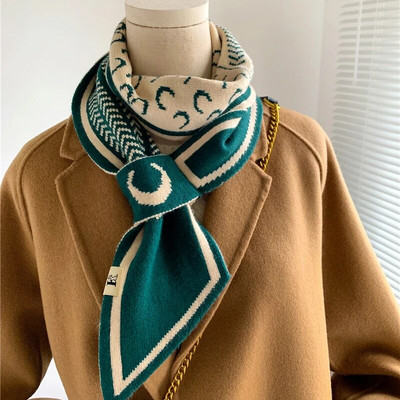 Ženski topli šal s kravatom od kašmira Karirani rubac Pleteni šalovi Dugi uski mali šalovi Prsten Bufanda Ženski