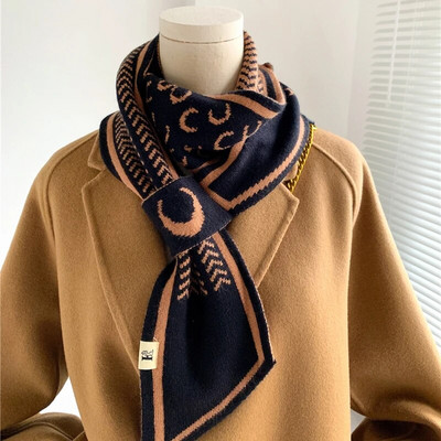 Ženski topli šal s kravatom od kašmira Karirani rubac Pleteni šalovi Dugi uski mali šalovi Prsten Bufanda Ženski