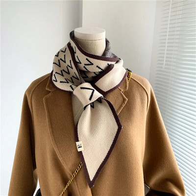 Ženski topli šal s kravatom od kašmira Karirani rubac Pleteni šalovi Dugi uski mali šalovi Prsten Bufanda Ženski