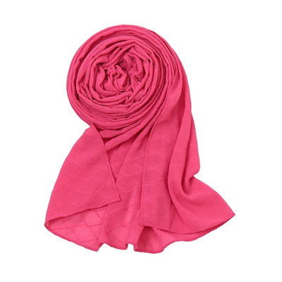 Új divatos fejkendő 2021 női sima cukorka színű kockás ráncos buborék sifon kendő takaró ellopta muszlim hidzsáb 175*70cm