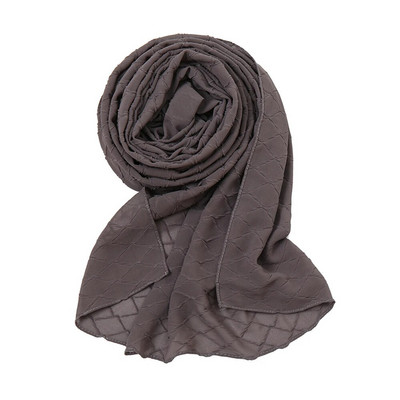 Új divatos fejkendő 2021 női sima cukorka színű kockás ráncos buborék sifon kendő takaró ellopta muszlim hidzsáb 175*70cm