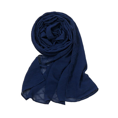 Új divatos fejkendő 2021 női sima cukorka színű kockás ráncos buborék sifon kendő takaró ellopta muszlim hidzsáb 175*70cm